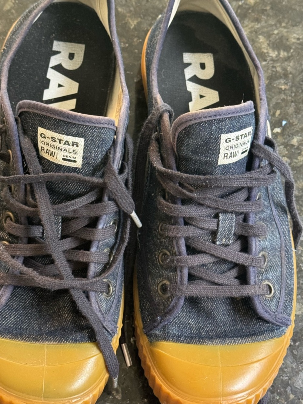 G-Star Navy Canvas Low-Top Sneakers with Gum Sole - Picture 9 of 16